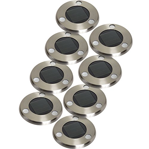 Westinghouse Solar Flat In-Ground Driveway Light Set Stainless Steel 8 Pack