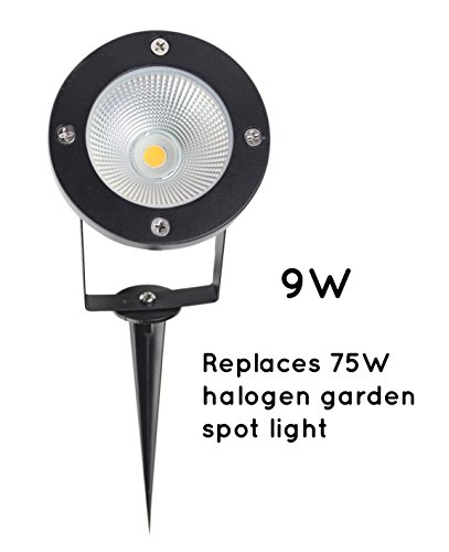 Jlumi Led Outdoor Landscape Spot Light Fixture 9w Corded Outdoor Lawn Use Weather Proof Cool White 6400k