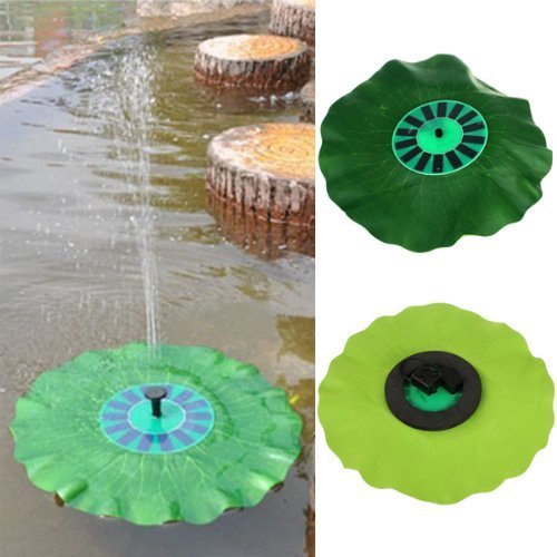RivenAn Floating Lotus Leaf Shape Solar Power Energy Decorative Water Pump Fountain for Pond Birdbath Pool Garden