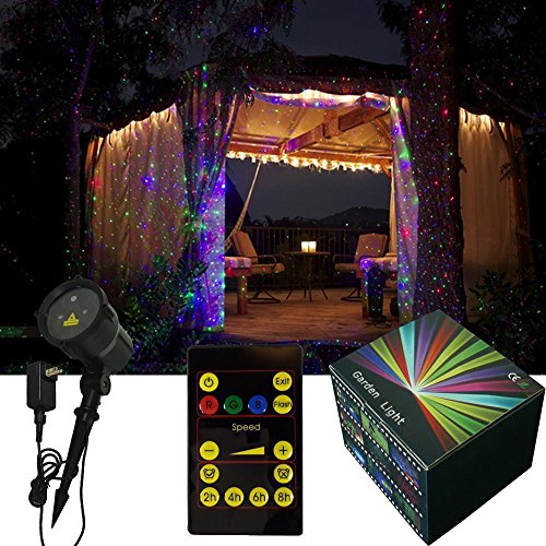 Almatess Laser Lights Outdoor Waterproof Rgb Moving Landscape Star Projector With 19 Feet Long Cable Garden Laser