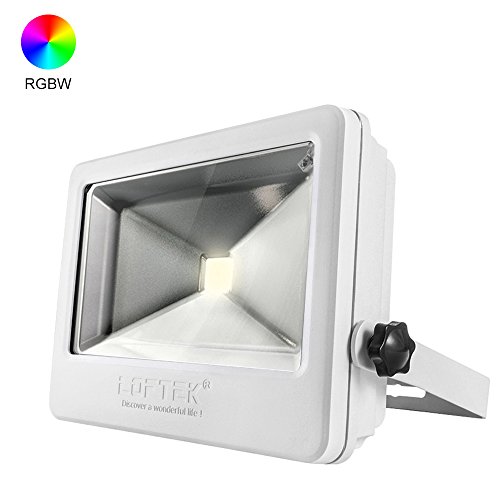 Flood Light Loftek 50w Rgbw Timing Security Led Floodlight Waterproof Landscape Spotlight With Remote Lights