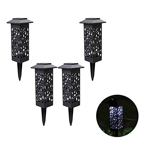 DYEY Solar Path Lights 4-Pack Solar Powered LED Garden Pathway Lights Auto OnOff Led Decorative Landscape Lighting Driveway Security Light for Yard GardenWhite