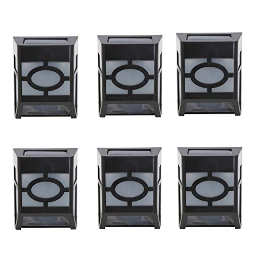 DiDi DENG Solar Fence Lights Outdoor Waterproof Warm White Decorative Landscape Lighting Solar Powered LED for Garden Yard Patio Path Step Front Door Post 6 Pack
