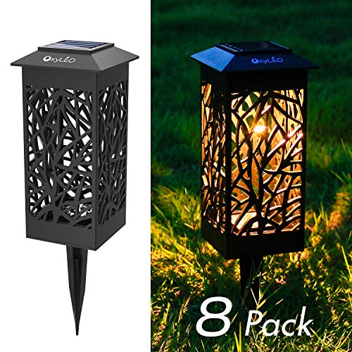 OxyLED Solar Path Lights LED Garden Pathway Lights Solar Powered Auto OnOff Decorative Landscape Lighting Security Light for Yard Patio Lawn Backyard Driveway Halloween Christmas 8-Pack