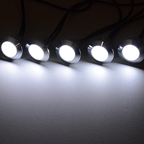 06Wpcs 110 Volts 10 Pack LED Deck Lighting Fixture w Transformer Cool White Color for DÃ©cor Landscape Garden Buildings Indoor Floors