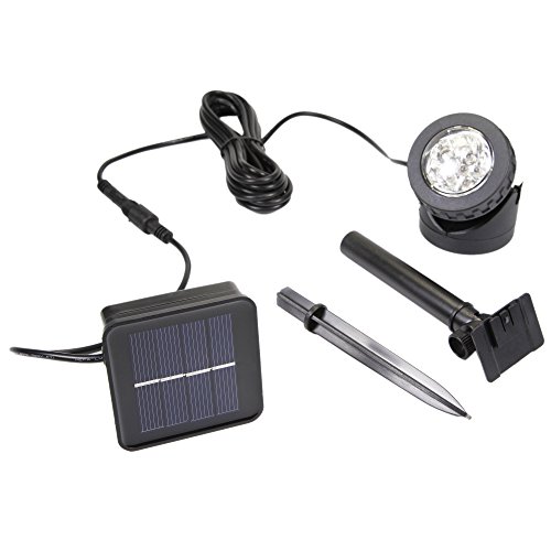 Exlight Solar Powered Ground Light, 6 White Leds, Easy To Install, For The Garden, The Pathway Or Stairway, Color