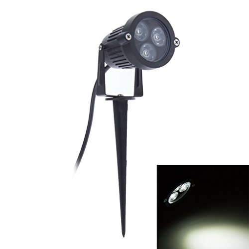 Bloomwin 12volt 3x3watt Led Lawn Lamp Ip65 Black Shell Outdoor Spike Ground Mounted Cool White