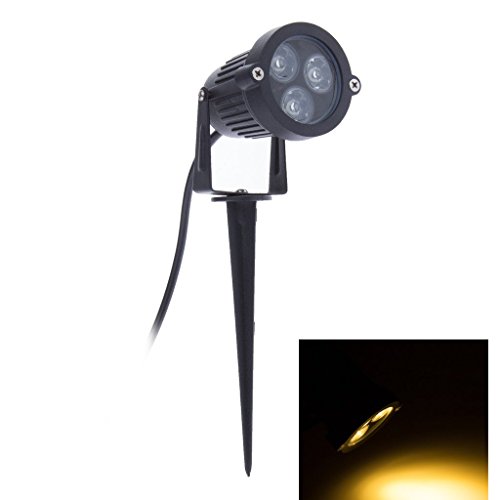 Bloomwin 12volt 3x3watt Led Lawn Lamp Ip65 Black Shell Outdoor Spike Ground Mounted Warm White