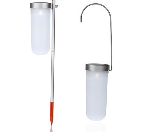 Solar Garden Lighting - Solar Probe Path Light - Set Of Two 2 Lights - One Ground Lampamp One Hanging Lamp