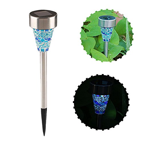 Solar Mosaic Pathway Decoration Border Garden Stake Led Light Outdoor Waterproof Garden Ground Lamp - Christmas Gift Landscape Led light-Built in Battery