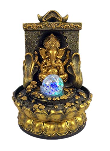 EFK-II Supply Elephant God Ganesha Lucky Water Fountain Ornaments Feng Shui Craft Indoor Desktop Fountain