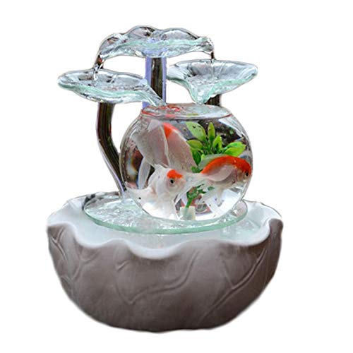 Home Kitchen Tabletop Fountains Desktop Fountain Home Small Living Room Aquarium Water TV Cabinet Decoration Ceramic Fountain Desktop Humidifier Creative Atomizer Color  B