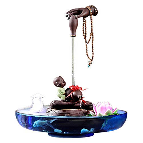 Tabletop Water Fountain Zen Desktop Fountain Magical 2 Layer Waterfall Tabletop Water Fountain with Nebulizer Indoor Small Relaxation Waterfall Feature Desktop Decoration Fountain Indoor and Outdoor