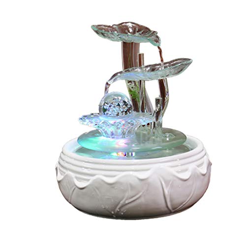 piaoling Desktop Fountain Modern Style Waterfall Fountain Humidifier Ceramic Interior Creative Waterscape Decoration Gift Color  Blue