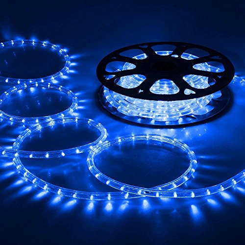 Yescom 50ft Blue Led Rope Light Indoor Outdoor Holiday Valentines Party Disco Restaurant Cafe Decoration 100