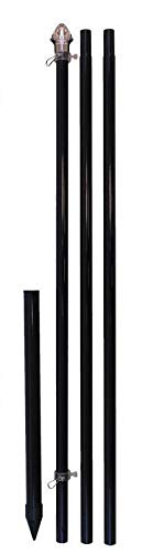 Flags Importer 10ft wGround Spike Black Outdoor Pole