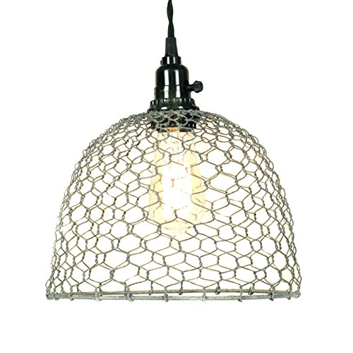 Chicken Wire Dome Pendant Light in Barn Roof