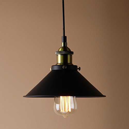 Permo Industrial Vintage Nostalgic Black Mini Metal Filament Pendant Light Lamp 1 Light With 40-watt Edison Bulb