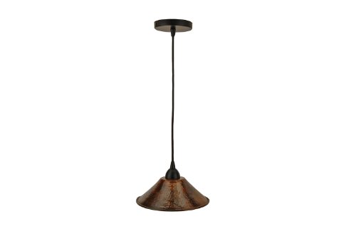 Premier Copper Products L500DB 9-Inch Hand Hammered Copper Cone Pendant Light Oil Rubbed Bronze