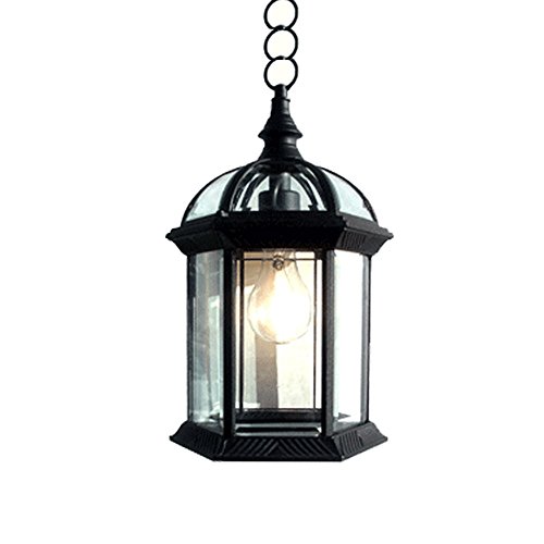 eTopLighting Contemporary Collection Exterior Outdoor Pendant Hanging Lantern with Beveled Clear Glass APL1023