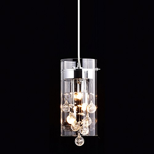 CLAXY Ecopower Lighting Glass Crystal Pendant Lighting Modern Chandelier for Kitchen