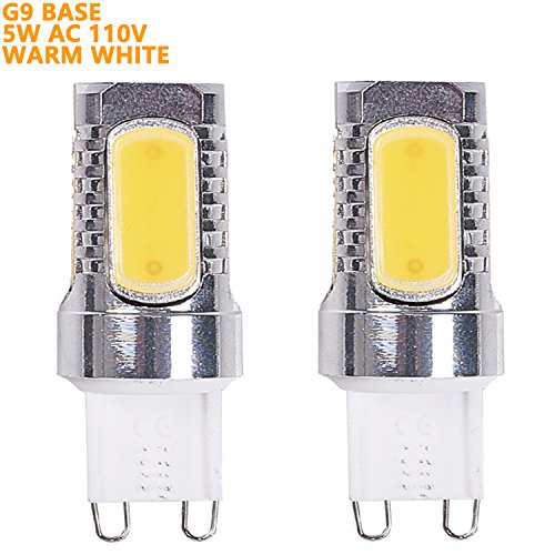 Weanas&reg 2x G9 Base Cob Led Light Bulb Lamp 5 Watt Ac 110v Warm White Undimmable Equivalent To 40w Halogen Track