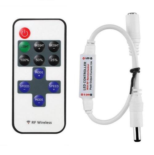 Alkbo&reg Rf Mini Monochromatic Controller 11 Key Radio Frequency Dc Head With Dimming Led Monochrome Light Dimmer