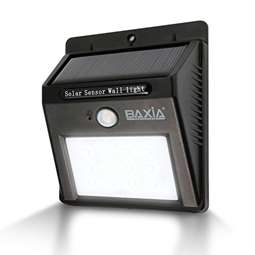 Baxia Technology Waterproof Wireless Solar Motion Sensor Night Lights - 12 Leds Bright And Security For Outdoor