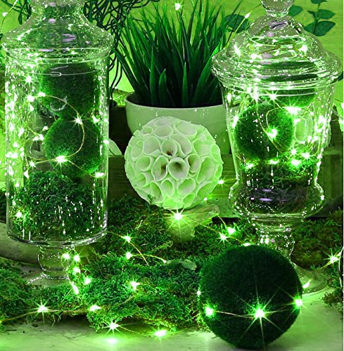 Led Sopotek 7ft 20 Leds Green Starry Lights Fairy Lights Silver Led Lights Strings Aa Battery Powered Ultra Thin