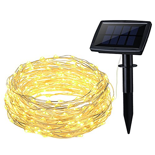 Omorc Solar Powered String Light 150 Led 50ft Solar String Lights Outdoor Copper Wire Lights Ambiance Lighting