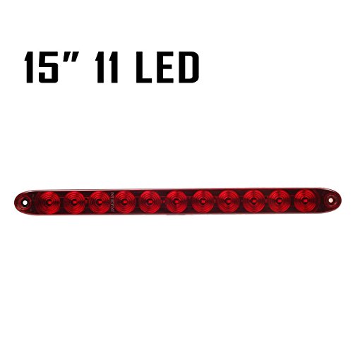 Partsam 1 Red 15 11 LED Light Bar Stop Turn Tail 3rd brake Light Truck Trailer Identification ID Bar Waterproof