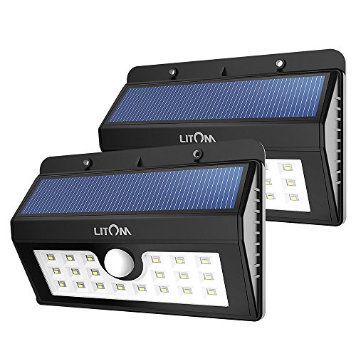 Litom Solar Lights Super Bright 20 Led Outdoor Waterproof Sensitive Motion Sensor Security Lighting For Driveway