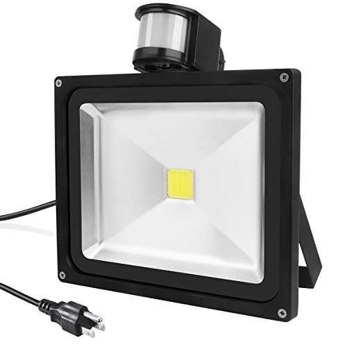 Warmoon LED Motion Sensor Flood Light 30W Daylight White 6500K 2700lm-3600lm Waterproof Security Lights with PIR