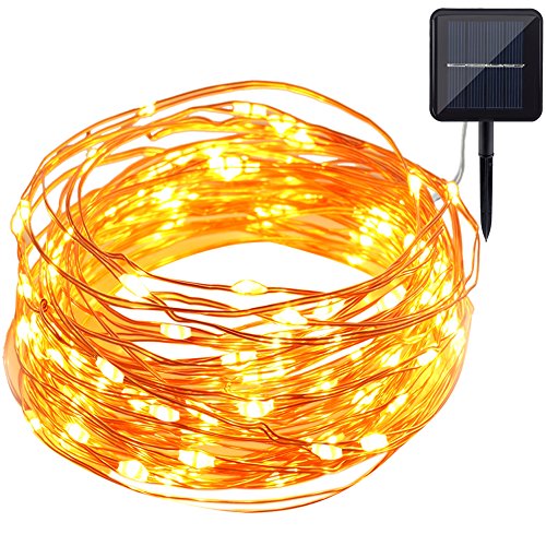 Gdealer Solar String Lights 100led 33ft Copper Wire Lights Waterproof Wire Rope Lights Ambiance Lighting For Outdoor
