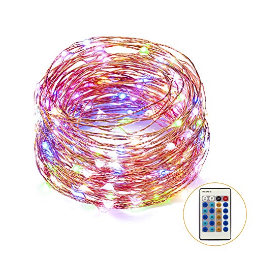 Weico Dimmable Color LED String Lights Copper Wire Rope Lights for Gardens Homes Patio Wedding Dancing Party200LEDs 66ft