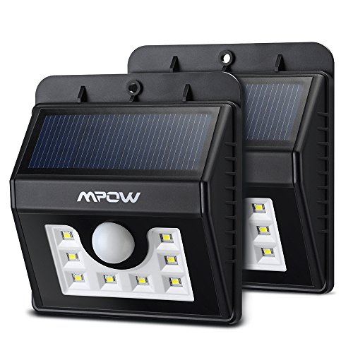 Mpow Solar Lights 2-Pack LED Motion Sensor Wall Light Bright Weatherproof Wireless Security Outdoor Light with Motion Activated ONOFF for Step Garden Yard Deck