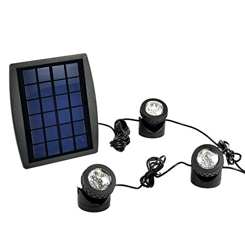 Exlight LED Solar Powered Submersible Outdoor Lamps RGB Color Changing Landscape Ambiance Lighting for Outdoor Garden Pond Pool Underwater Decoration