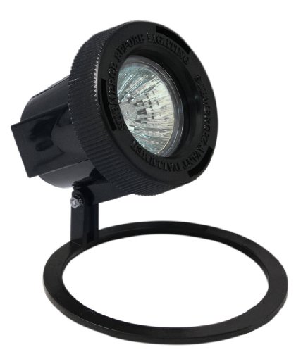 Paradise GL22609 Low Voltage Plastic 20W Submersible Pond Light Black Quick Clip Connector Halogen MR16 Bulb - Included