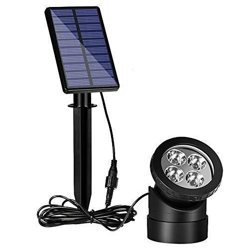 Solar Powered Submersible Pond Lights with USB Charge Feature for Outdoor Decoration White