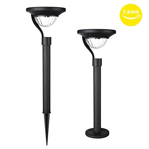 HUIHONG Waterproof 40 Lumens Solar LED Garden Lights 2 Pack