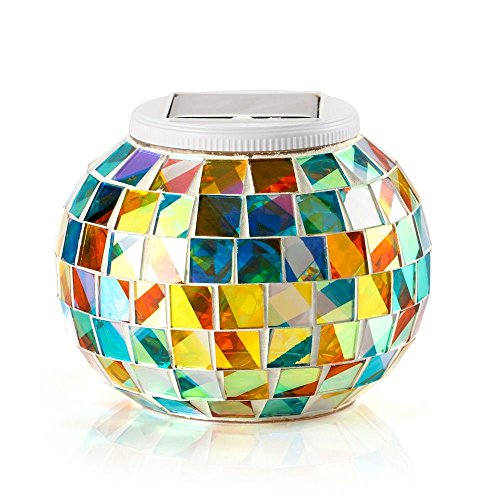 Solar Powered Mosaic Glass Ball Garden Lights Color Changing Solar Table Lamps Waterproof Solar Outdoor Lights