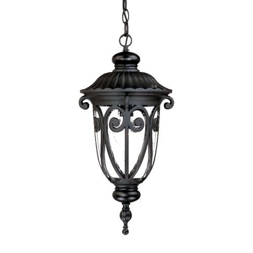 Acclaim 2116BK Naples Collection 1-Light Outdoor Light Fixture Hanging Lantern Matte Black