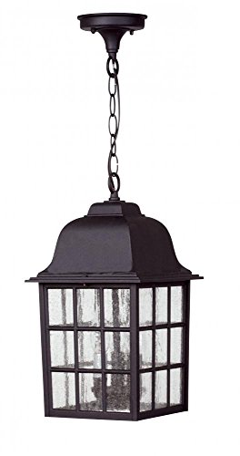 Craftmade Z571-05 Hanging Lanterns With Seeded Glass Shades Black