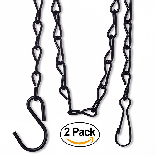 Graybunny Gb-6818 Hanging Chain 35 Inch Black 2-pack For Bird Feeders Planters Fixtures Lanterns Suet
