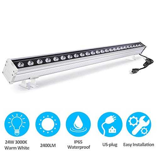 JSN&PC LED Wall Washer 24W 394 Inches Lighting Bar IP65 Waterproof Outdoor Light for Advertising Boards BillboardBuilding Commercial Lighting Warm White 3000-3500K