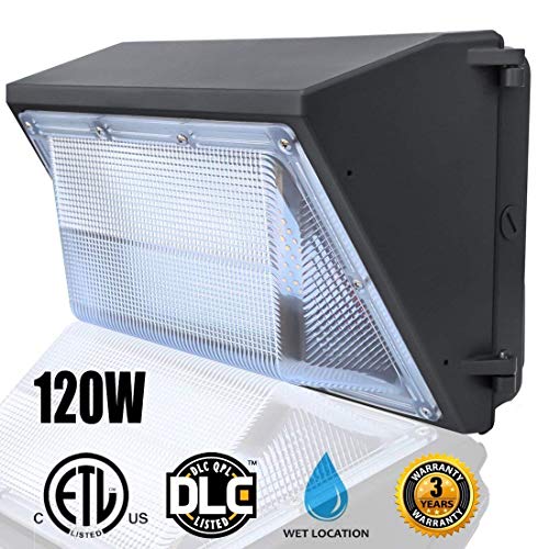 LED Wall Pack Lights 120W（5000K Daylight Wall PackCommercial And Industrial Outdoor Wall Pack Lighting 500~600W HPSHID Bulb Replacement Waterproof
