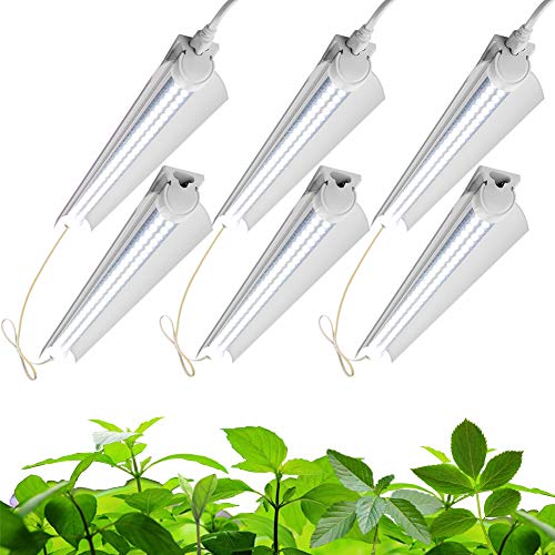 Barrina Grow Light 144W6 x 24W 800W Equivalent 2ft T8 Super Bright Full Spectrum Sunlight Plant Light LED Grow Light Strips Grow Light Bulbs for Indoor Plants 6-Pack