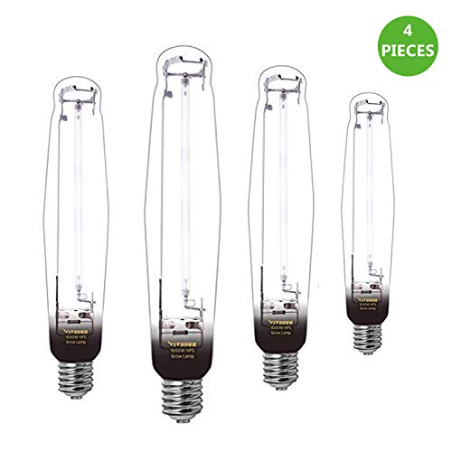 VIVOSUN Hydroponic 4-Pack 1000 Watt Flowering High Pressure Sodium HPS Grow Light Bulb Lamp High PAR Enhanced Red and Orange Spectrums CCT 2100K Ultra Bright 140000 Lumens