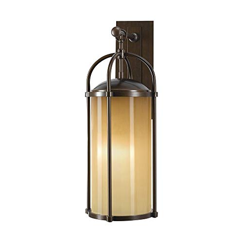 Murray Feiss Lighting OL7602HTBZ Dakota - One Light Outdoor Wall Bracket Heritage Bronze Finish with Aged Oak Glass