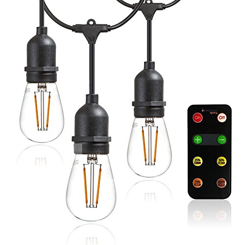 Newhouse Lighting LED String Lights with Weatherproof Technology Dimmable with  Wireless Remote Control 48ft and 16 151 free LED Light Bulbs Included